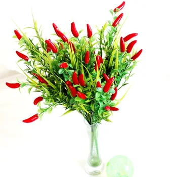  2vnt/daug Kūrybos Raudonos Paprikos, Dirbtiniai Augalai Naujų Dekoratyvinis Dirbtinis Plastikiniai Medžiai Kalėdų Dovana, Stalo Dekoravimui